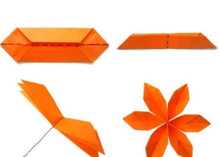 geldschie-falten-blume-anleitung-origami-papier-orange-beispiel