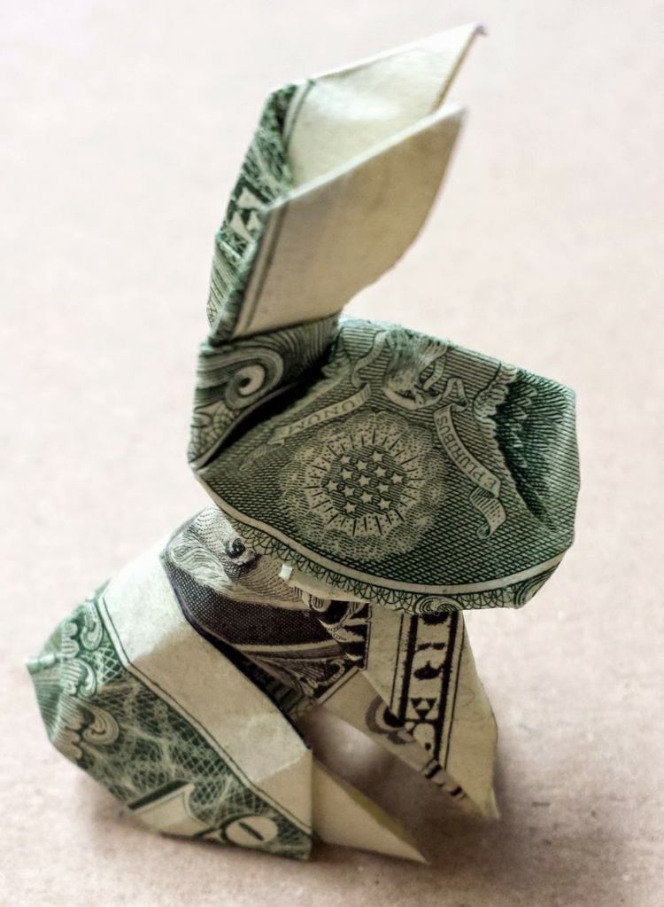 hase origami geld geschenk verpacken idee dollar