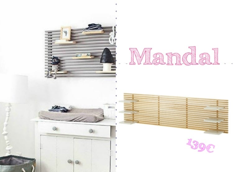 Ikea Mandal -bett-kopfteil-umbauen-holz-latten-babyzimmer-wanddeko