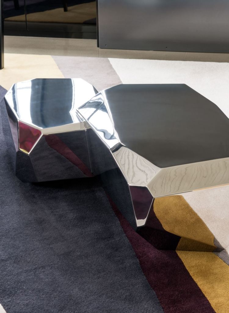 Industrial Chic -luxus-loft-einrichtung-beistelltische-modern-design-abstrakt-verspiegelnd