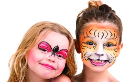 kinderschminken fasching ideen marienkaefer tiger wildkatze niedlich maedchen