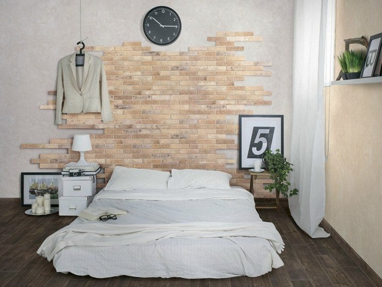 kreative-wohnideen-wandgestaltung-schlafzimmer-feinsteinzeug-backsteinoptik-BRISTOL-Ceramica-Rondine