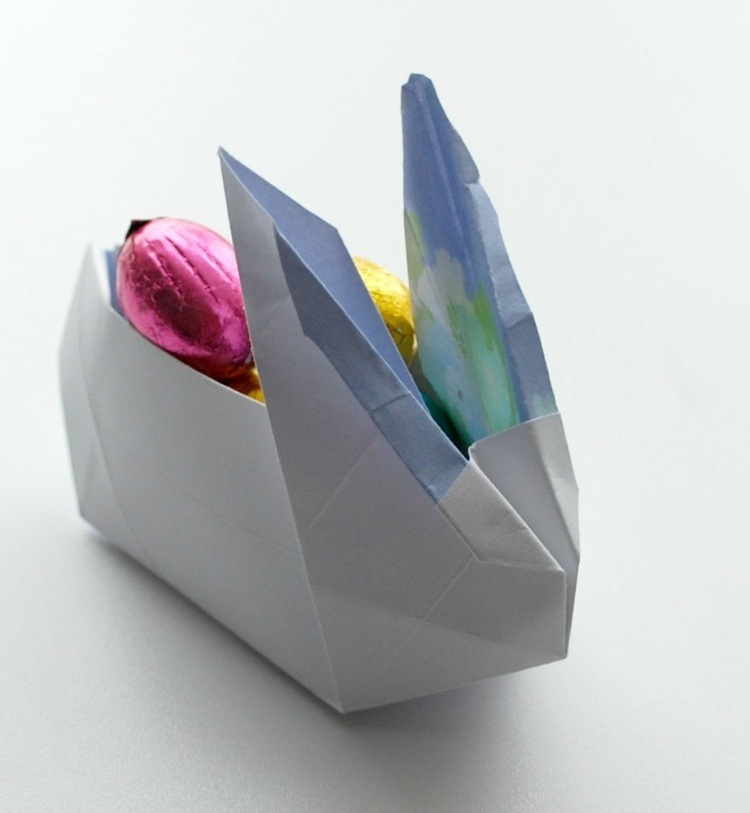 origami hase tasche idee geschenk suessigkeiten