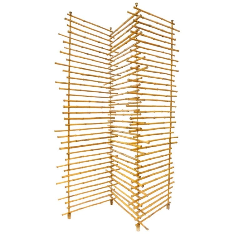 raumtrenner holz originell faltbar bambus horizontal