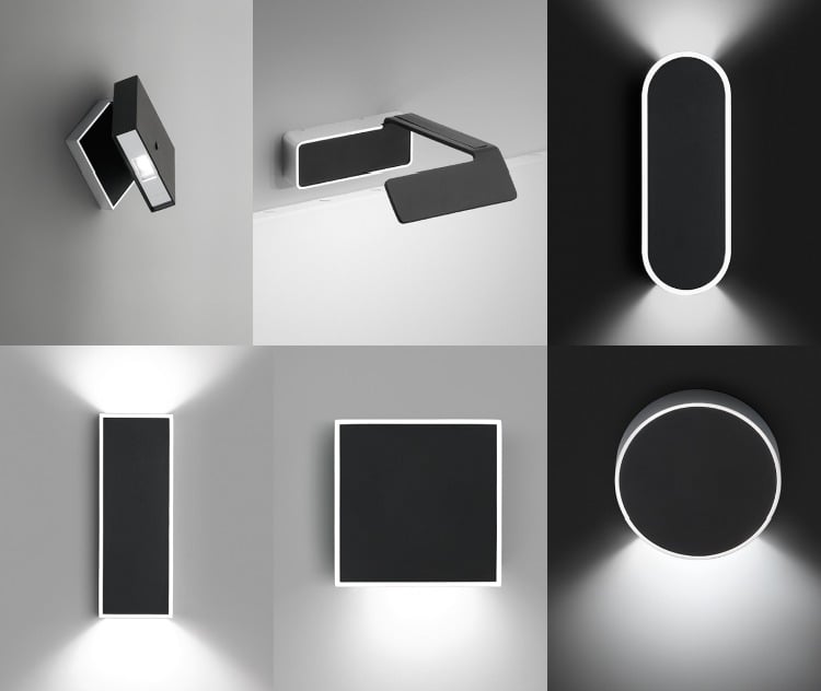 Schlafzimmer Beleuchtung -minimalistisch-modelle-schwarz-weiss-geometrisch-design