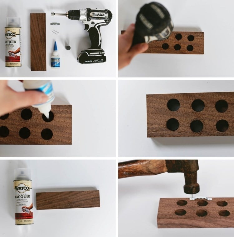 Deko Ideen für Küche -selber-machen-halterungen-magnet-messerleiste-holz-diy