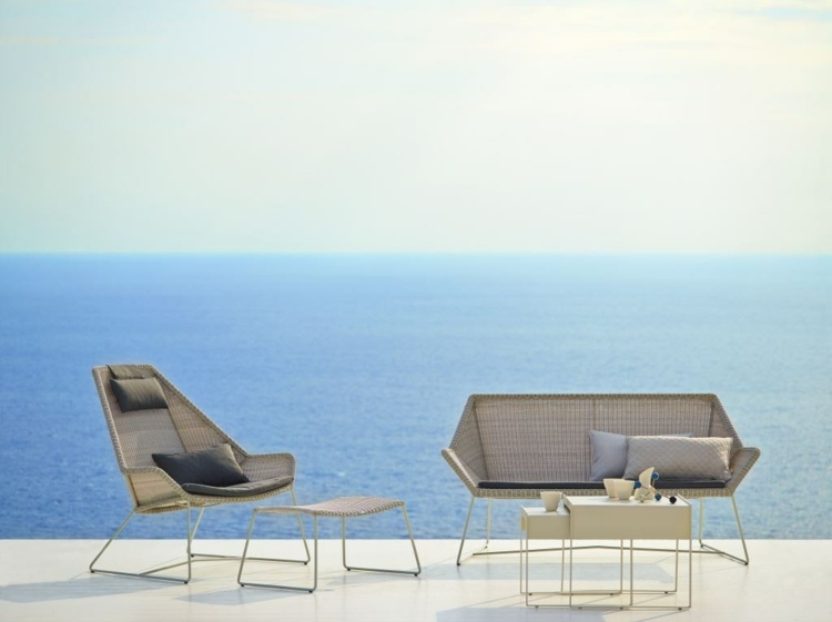 gartenmöbel design cane-line-lounge-einrichten-grau-farbe-metall