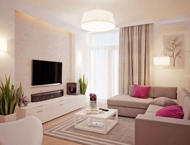 home-entertainment-zuhause-wand-flachbild-fernseher-beige-weiss-wohnzimmer