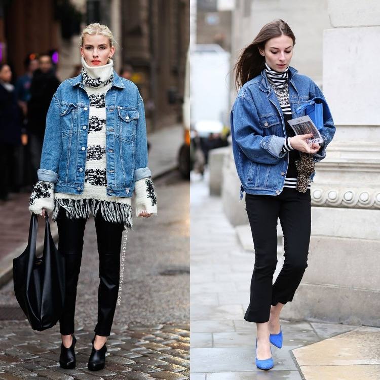jeansjacke-damen-kombinieren-outfits-lagenlook-oversize-pulli-schwarz-weiss-street-style