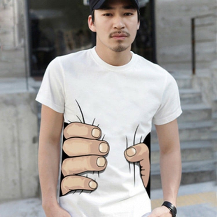 kreatives T-Shirt Design hand-taille-druecken-witzig-idee