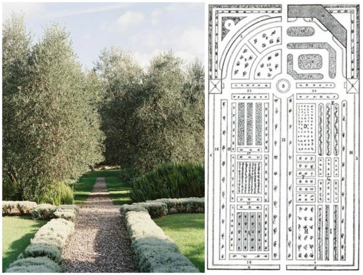 Mediterraner Garten gartengestaltung-gruene-wiese-immergruene-pflanzen-steine-gartenplan
