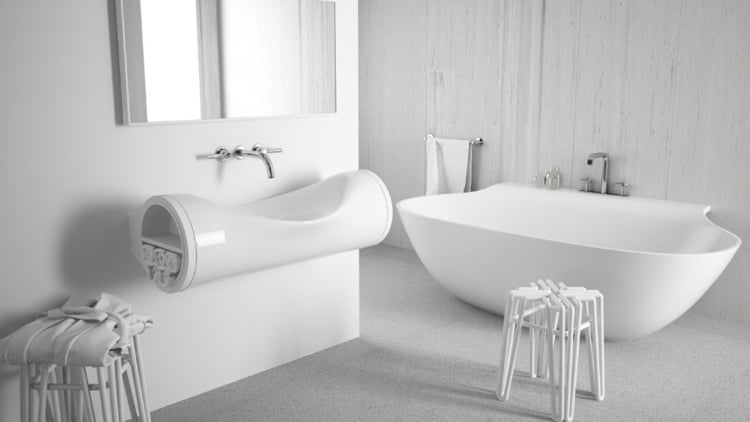 design Waschbecken modernes-weiss-badezimmer-einrichtung-spiegel-armatur-handtuecher