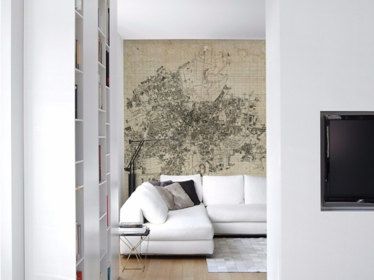 tapete im wohnzimmer brera-abstrakt-bild-beige-hintergrund-weiss-sofa-modern