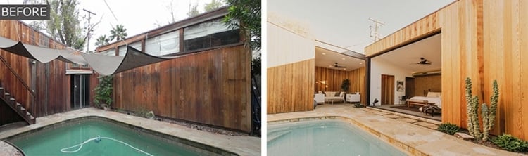 wandverleidung-holz-outdoor-pool-gaestehaus-umgestaltung-vorher-nachher