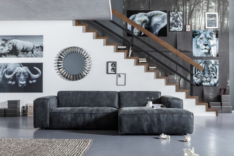 Wohnzimmer Möbel -kare-neue-kollektion-sofa-couch-gross-velour-polster-grau