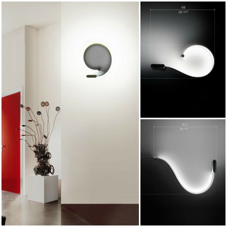 LED Lampen designer-flur-einrichtung-idee-wandleuchten-formala-systeme-ovales-wellenfoermiges-design
