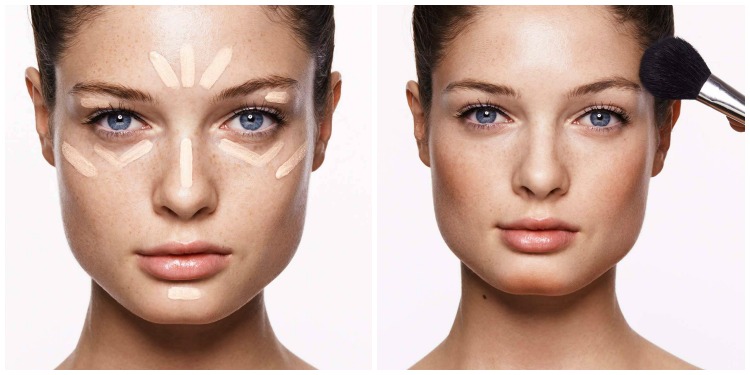 Make-Up-Tipps-professionele-schminktechnik-highighten-verblenden-wangenknochen-unter-augen-stirn