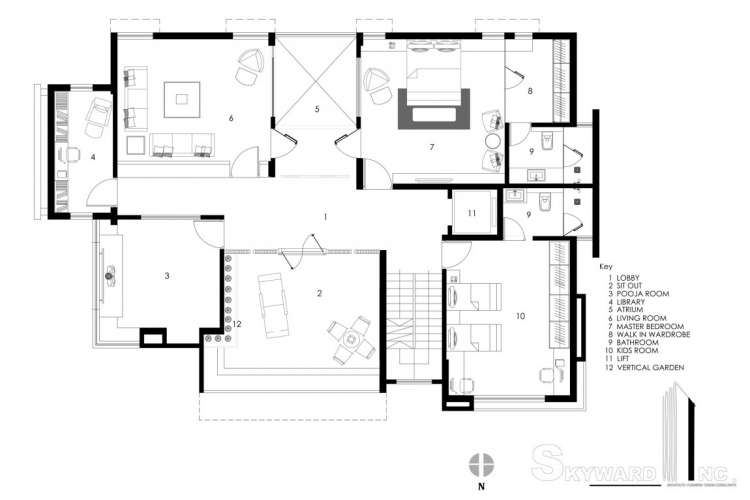 einfamilienhaus-moderne-architektur-plan-grundriss-zweiter-geschoss