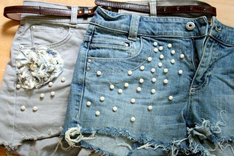 jeans-shorts-mit-perlen-verzieren-ideen-weiss-zerrissen-used-look