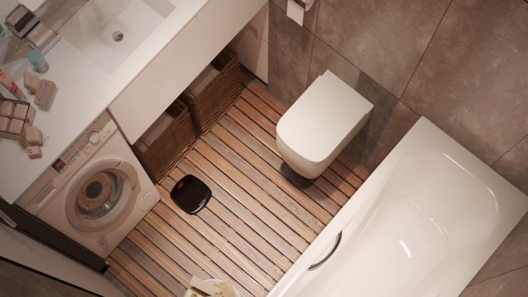 kleine-wohnung-einrichten-30qm-badezimmer-modern-holz-badewanne-waschmaschine