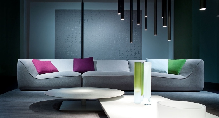 modulares Sofa -gestaltung-design-grau-kissen-bunt-akzente-groß