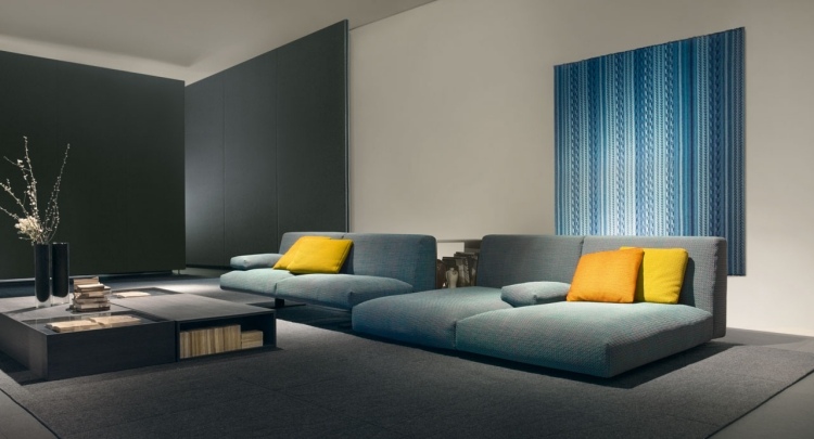 modulares-sofa-gestaltung-design-stilvoll-grau-polster-deko-kissen-ocker
