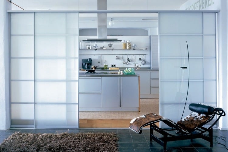 schiebetur-kuche-wohnzimmer-glas-modern-milchglas-sateniertes-aluminium