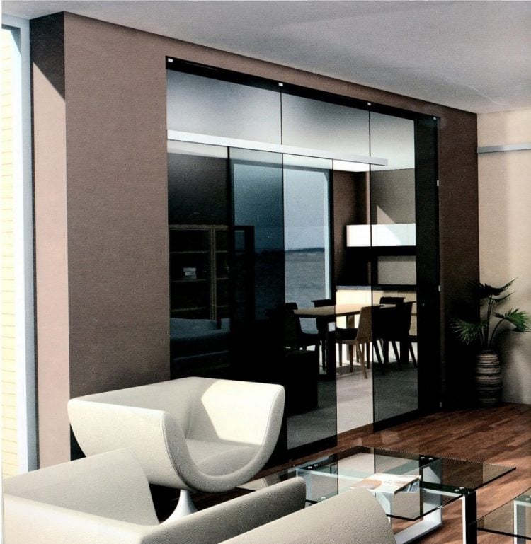 schiebetur-kuche-wohnzimmer-glas-spiegel-modern-elegant-schwarz-weiss