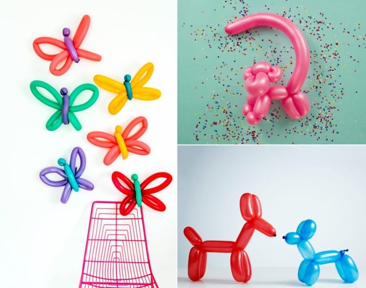 Affen, Hunde und Schmetterlinge zum Selbermachen mit Ballons für die Party
