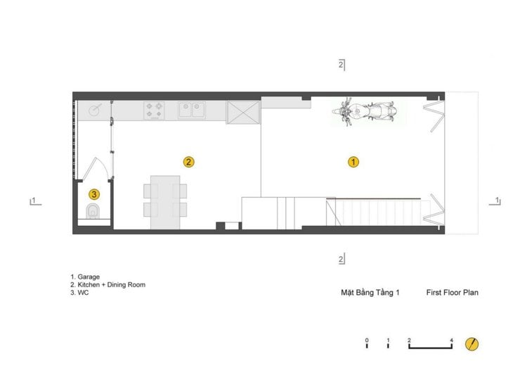 Moderne-Raumteiler-reihenhaus-plan-erster-oberstock-wohnkueche-garage
