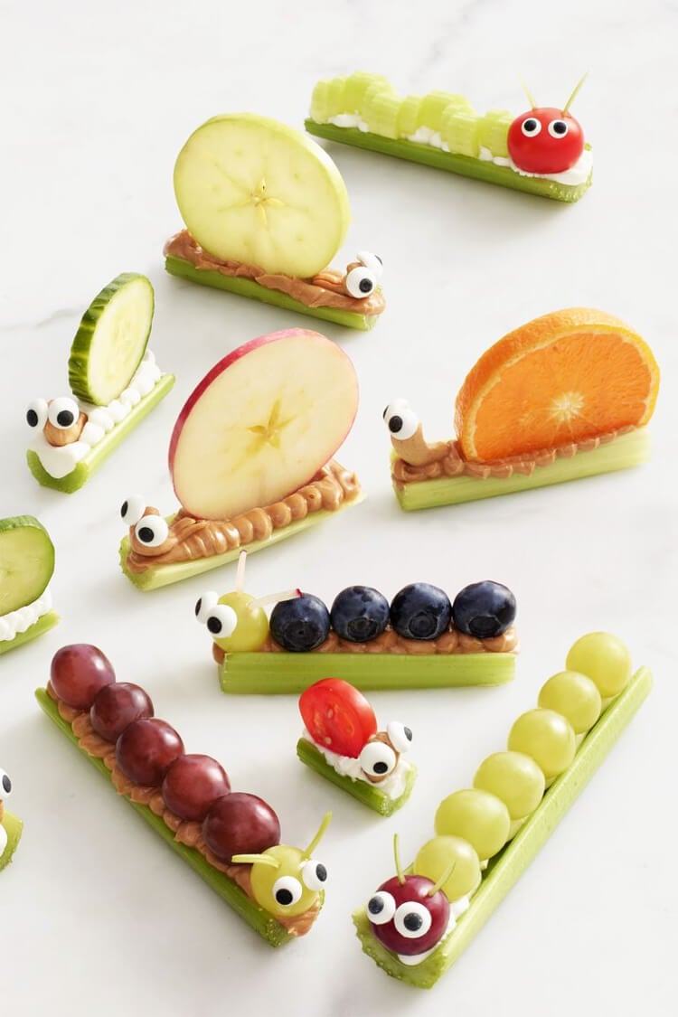 Tiere aus Obst selber machen Ideen für leckeres Fingerfood für Kindergarten