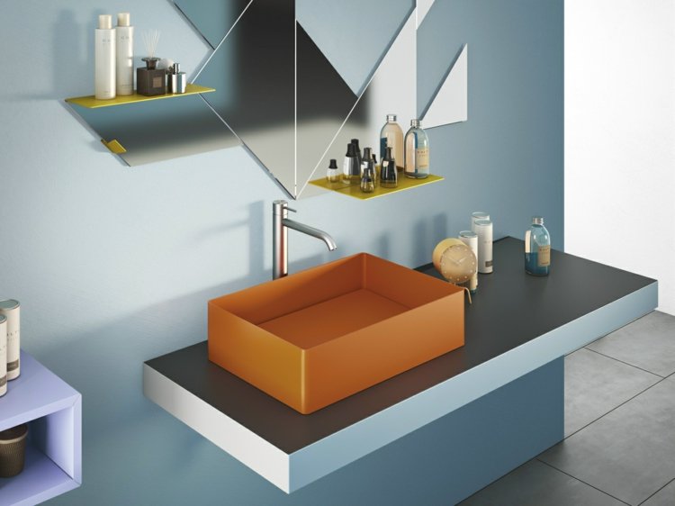 badezimmer-waschbecken-orange-waschtisch-grau-blau-STEEL