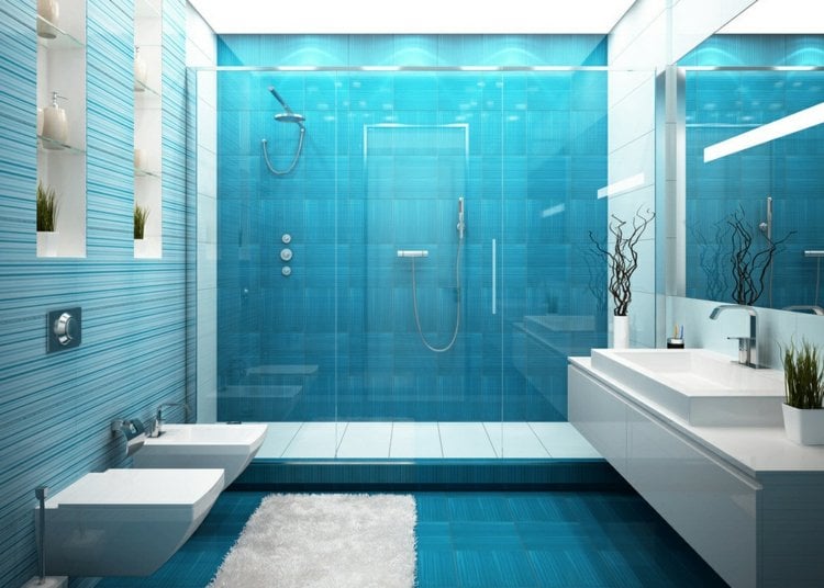 blaue-fliesen-himmelblau-gestreift-duschkabine-glaswand-weiss-aufsatzbecken-unterschrank