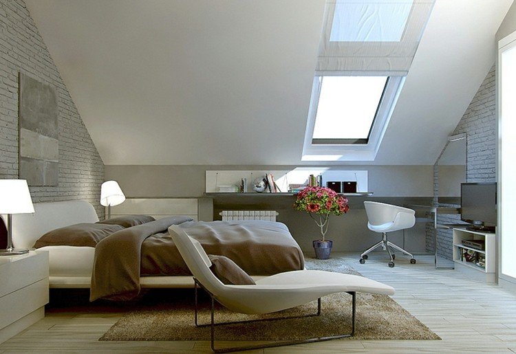dachfenster sonnenschutz wohnzimmer-dachschraege-modern-moebel