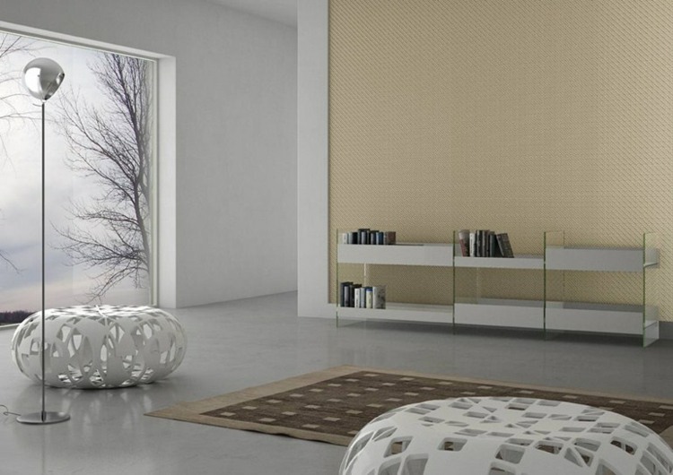 design-mosaik-fliesen-pulsar-beige-3d-optik-wohnzimmer-hocker-originell-modern