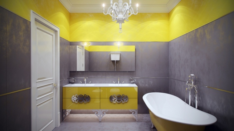gelb-badezimmer-vintage-flair-eleganz-grau-wandfarbe