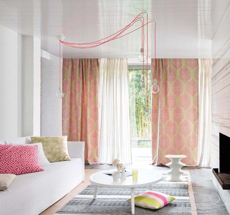 moderne-gardinen-vorhaenge-leinenstoffbeige-rosa-gruen-exotisch-farbe-modern