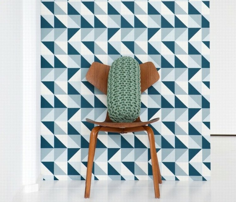 muster dekorieren ideen-interieur-gestaltung-minimalistisch-blau-stuhl-holz