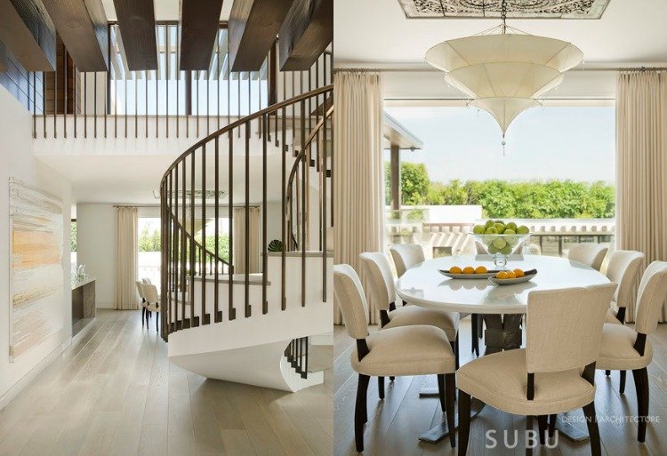 offene-raumgestaltung-helle-farben-modern-treppe-esszimmer-beige-cremeweiss