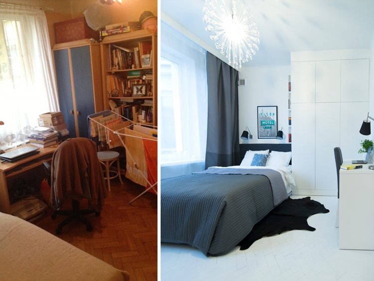 wohnung-renovieren-vorher-nachher-schlafzimmer-grau-weiss-minimalistisch
