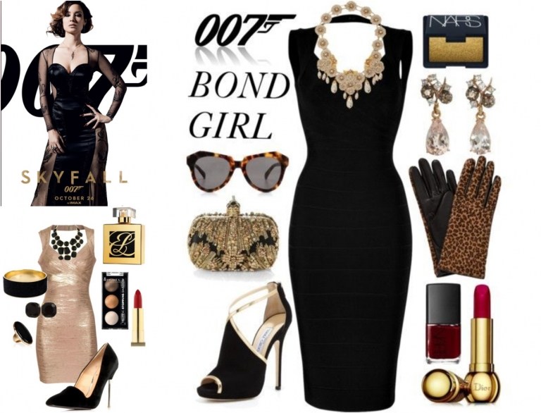 bond girl outfit ideen elegantes abendkleid mit passendem schmuck