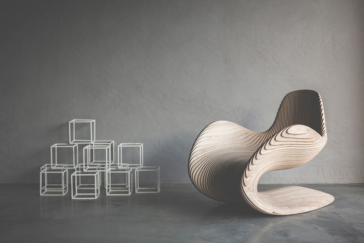 Designer Stuhl -konzept-dekonstruktivismus-beeinflusst