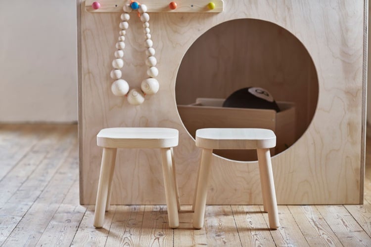 Ikea Kindermöbel holz-neu-kollektion-stauraum-hocker-spielhaus