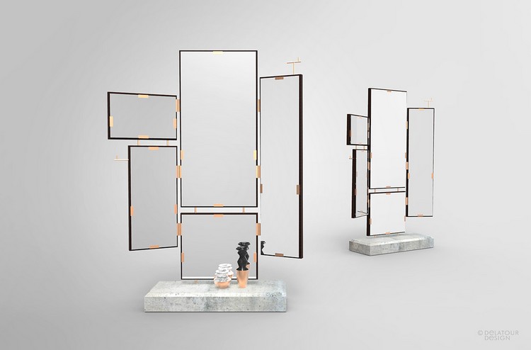 Möbel aus Beton bewegliche-spiegel-kupfer-hutablage-jimmy-delatour-design-lab
