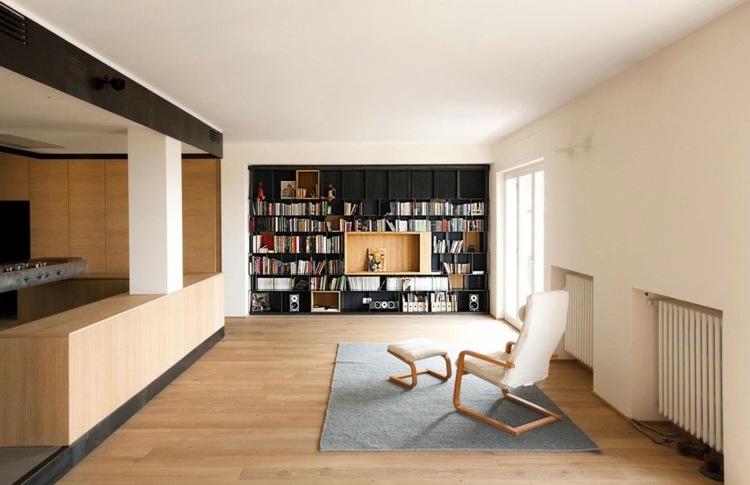umweltfreundliche raumgestaltung wohnzimmer-wohnwand-regal-lounge-stuhl