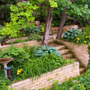 Wasserkaskaden im Garten