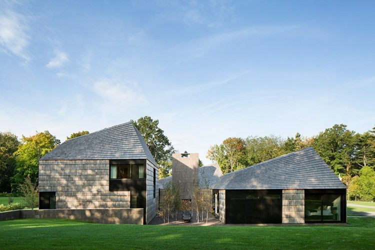Holzschindeln für Fassade dach-giebelhäuser-einfamilienhaus-pavillons-innenhof