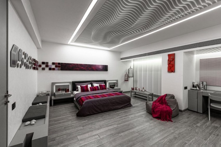 indirekte-led-beleuchtung-lichtpaneele-design-schlafzimmer-grau-decke-gestaltung