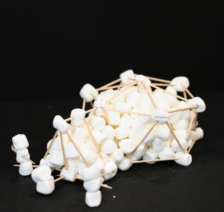 Architektur für Kinder -kreativ-anleitung-Marshmallow-zahnstocher-iglu