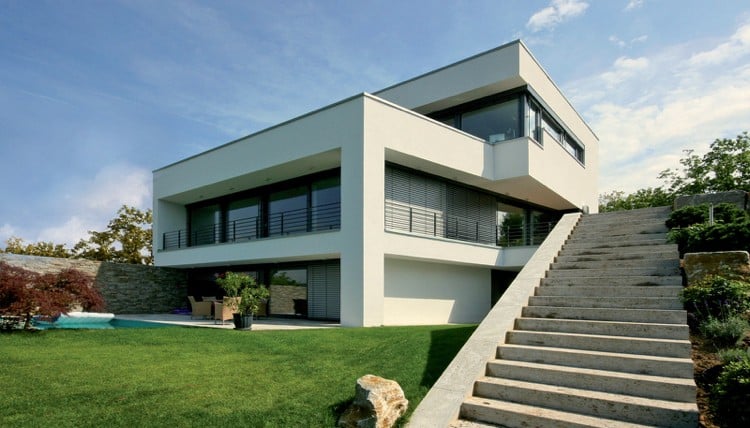 Dachformen in moderner Architektur -flachdach-hang-modern-wohnhaus-arten-typen